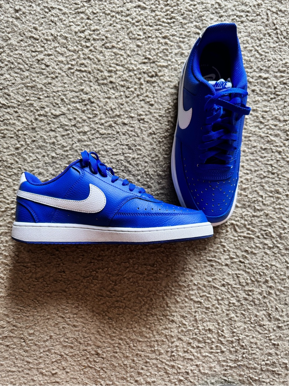 Nike Men's Royal Blue Low-Top Sneakers with White Swoosh